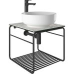 Kale Volo 45 CM Yuvarlak Beyaz Lavabolu Metal Banyo Mobilya Seti