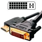 KALEA-INFORMATIQUE Kablo DVI erkek, DVI-I DUAL LINK 24+5) erkek, HDMI 19 pim) kablo, 1,8 m