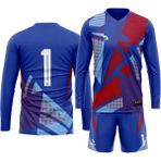 Kaleci Forması Kaleci Kazağı Maç Forması Futbol Forması Goalkeeper Jersey Forma ve Şort - Mavi - 9 - 10 Yaş