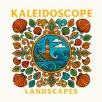 KALEIDOSCOPE LANDSCAPES: Stress relief coloring book for adults | Mandala, kaleidoscope landscapes with beaches, forests, and animals.