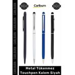 #Kalem Logo Baskılı Kurumsal Hediye Lüks Şık Dokunmatik Metal Tükenmez Touchpen Kalem Siyah