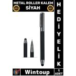#Kalem Lüks Ofis Hediye Tasarım Ergonomik Gövde Kaliteli Mürekkep İmza Metal Roller Kalem Siyah