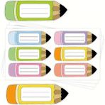 Kalem Şekilli Çocuk Defter Isim Etiketi – Defter, Kitap, Çanta Için Renkli Kuşe Sticker