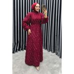 Kalemen Moda Eliza Püsküllü Elbise 6227 Bordo