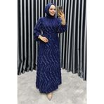 Kalemen Moda Eliza Püsküllü Elbise 6227 Lacivert