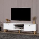 Kalender Dekor Sema Bohem Ayaklı Kapaklı Tv Ünitesi Tv Sehpası 180 Cm. Sm01 Beyaz