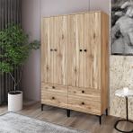 Kalender Dekor Silvia-11 4 Kapaklı 4 Çekmeceli Atlantik Çam Gardırop