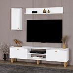 Kalender Dekor Şule Bohem Ayaklı Kapaklı Tv Ünitesi Tv Sehpası 180 cm . SL01 - Beyaz