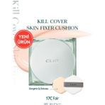 Kalıcı CLIO Kill Cover Skin Fixer Cushion Fondöten 17C Fair SPF50+ PA+++ Pürüzsüz Bitiriş