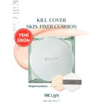 Kalıcı, Mat Cushion Fondöten CLIO Kill Cover Skin Fixer Cushion + Refill (19C Light) SPF50+ PA+++