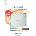 Kalıcı, Mat Cushion Fondöten CLIO Kill Cover Skin Fixer Cushion + Refill (23N Ginger) SPF50+ PA+++