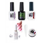 Kalıcı Oje Set 1 ( Top + Base Coat + Primer 12Ml) + Blooming Jel 15Ml + Hamur Jeli 15Ml Milky White