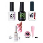 Kalıcı Oje Set 1 ( Top + Base Coat + Primer 12Ml) + Blooming Jel 15Ml + Hamur Jeli 15Ml Pink