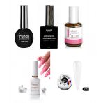 Kalıcı Oje Set 2 ( Runail Top + Base Coat + Primer 15Ml) + Blooming Jel 15Ml + Hamur Jeli 15Ml Clear