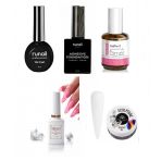 Kalıcı Oje Set 2 ( Runail Top+Base Coat+Primer 15Ml) + Blooming Jel 15Ml+Hamur Jeli 15Ml Milky White
