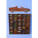 Kalides Oyuncak Araba Rafı 50'li Ceviz Rengi (Hotwheels ve Matchbox Arabaları Için Uygundur)