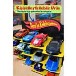 kalides Oyuncak Araba Rafı - Kişiye Özel - SARI (1/64 ölçekli arabalar için uygundur)