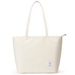 KALIDI FANCY FOREST Tote Çanta Çanta Kadınlar için Minimalist Omuz Çantası Fermuarlı Moda Bayanlar Laptop Tote İş Seyahat için, Bej