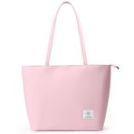 KALIDI FANCY FOREST Tote Çanta Çanta Kadınlar için Minimalist Omuz Çantası Fermuarlı Moda Bayanlar Laptop Tote İş Seyahat için, Pembe