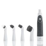 KALIMO 4 in 1 elektrikli temizleme fırçası 4 değiştirilebilir kafaları Mini kablosuz taşınabilir Sonic Scrubber elektrikli Spin salınımlı güç aracı mutfak eşyaları banyo zemin ev temizliği
