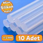Kalin 10 Adet Mum Silikon 11.2 Mm Cubuk Sicak Silikon Hobi Sus Hediyelik Esya Maket Yapistirma