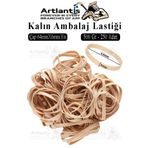 Kalın Ambalaj Lastiği 500 Gr 250 Li 1 Paket %100 Kauçuk 64X6mm Geniş Büyük Paket Lastik Kasa Poşet Taşıma Lastiği
