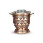 Kalın Eskitme Üzüm İşlemeli Bakır Ehli Keyf Rakı Şişelik