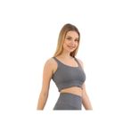 Kalın Gri Askılı Pedli Fitilli Crop Büstiyer, L/XL, B5700FA-19804IGP27192271