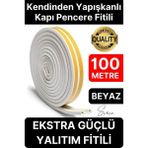 Kalın Kauçuk 2X50=100 mt Ekstra Uzun Beyaz Kapı Pencere Fitili Soğuk Koruyucu Geçirmez Izolasyon