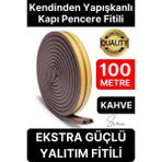 Kalın Kauçuk 2X50=100 mt Ekstra Uzun Kahve Kapı Pencere Fitili Soğuk Koruyucu Geçirmez Izolasyon - Kahverengi - diğer