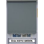 Kalın Keten Stor Zebra Güneşlik Perde (Etekli) – Alüminyum Kasa & Boru, Ithal Kumaş - 220 x 260 cm - Antrasit