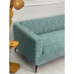 Kalın Krokan Kumaş Lastikli Kayma Yapmayan 3 Kişilik Tekli Kanepe Örtüsü - 180 x 230 cm - Mint