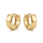 Kalın Küçük Halka Çelik Küpe - 14K Altın Kaplama - 13 mm