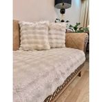 Kalın Peluş Koltuk Örtüsü Takımı 3+3+1+1 Yumuşak & Dekoratif - 80 x 200 cm - Bej