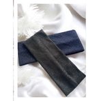 Kalın saç bandı, kalın simli elastik saç bandı, Soft Elastic Winter Ear Warmer, Gray (lacivert sim - yeşil sim, 8 cm)