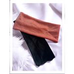 Kalın saç bandı, yumuşak elastik saç bandı, simli, kadife saç bandı Ear Warmer, Gray (Siyah - Kiremit Sim, 8 cm)