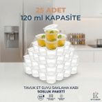 Kalın Sızdırmaz 120 ml 4 Oz Sosluk Buzluk Et Kemik Suyu Saklama Kabı 25'li | Kitchera Home - 25 Adet