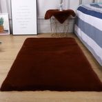 Kalın Tüylü Kahverengi Suni Kürk Parça Halı Çocuklar için Yumuşak Peluş Oyun Halısı Oturma Odası ve Yatak Odası için Rahat Zemin Paspası 200x300 cm (79x118 inç)