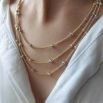 Kalın Zincirli Altın Dorika Kolye 3 Sıralı