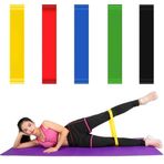 Kalindri Sports Exercise Fitness Resistance Band, Loop Band, Thera Bands Men and Women - Set of 5