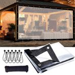 Kalınlaşmak için şeffaf su geçirmez branda, şeffaf poli branda döken kumaş 16 x 20 FT, bahçe yağmur geçirmez şeffaf branda, keve, sundurma bitki kamp örtmek için, şeffaf muşamba