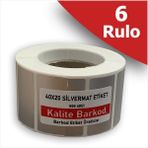 Kalite Barkod 40X20 Silvermat Etiket | 6 Rulo Demirbaş Etiketi