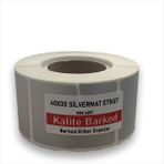 Kalite Barkod 40X30 Silvermat Etilet Rulo Demirbaş Barkod Etiketi