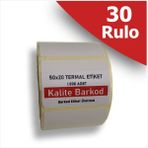 Kalite Barkod 50X20 Termal Etiket | 30 Rulo Barkod Etiketi