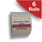 Kalite Barkod 50X20 Termal Etiket | 6 Rulo Barkod Etiketi