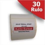 Kalite Barkod 60X20 Termal Etiket | 30 Rulo Barkod Etiketi