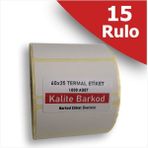 Kalite Barkod 60X25 Termal Etiket | 15 Rulo Barkod Etiketi