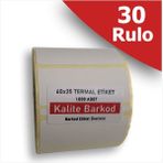 Kalite Barkod 60X25 Termal Etiket | 30 Rulo Barkod Etiketi