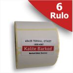 Kalite Barkod 60X25 Termal Etiket | 6 Rulo Barkod Etiketi