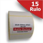Kalite Barkod 60X30 Termal Etiket | 15 Rulo Barkod Etiketi